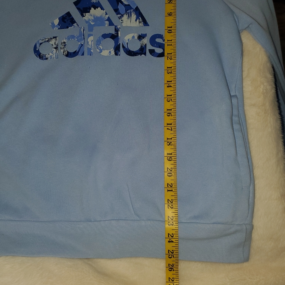 Adidas Powder Blue Hooded Sweatshirt - Picture 6 of 12